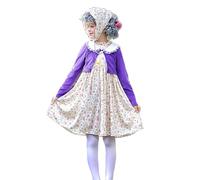Kid Halloween 100th Day Of School Kids Old Lady Costume Girls Granny Dress 100 Year Grandma Kochou Shinobu Cosplay Costume (Light Purple, 7-8 years)