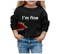 Kid Halloween Outfit A Lonely Place Hoodie Children's Winter Fashion Festival Printed Solid Color Hoodless Long Sleeved Hoodie Casual and Comfortable Coat Girls Blanket (Black, 4-5 Years)