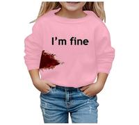 Kid Halloween Outfit A Lonely Place Hoodie Children's Winter Fashion Festival Printed Solid Color Hoodless Long Sleeved Hoodie Casual and Comfortable Coat Girls Blanket (7-8 Years) Pink