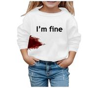 Kid Halloween Outfit A Lonely Place Hoodie Children's Winter Fashion Festival Printed Solid Color Hoodless Long Sleeved Hoodie Casual and Comfortable Coat Girls Blanket (White, 5-6 Years)
