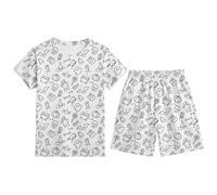 Kid Halloween Outfit Baby Boy Gift Basket Colorable Pajamas for Ki ds DIY Hand Painted Sleepwear Funny Coloring Sets Can Play with and Wear Homewear Toddler Button Down (White, 5-6 Years)