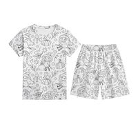 Kid Halloween Outfit Fall Clothes Toddler Boy Colorable Pajamas for Ki ds DIY Hand Painted Sleepwear Funny Coloring Sets Can Play with and Wear Homewear Toddler Boy Outfits 5 6t (White, 9-10 Years)