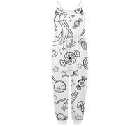 Kid Halloween Outfit Girls DIY Coloring Romper Jumpsuit Toddler Playwear Doodle Outfit Casual Summer Spring Fall Pajamas Kids Wear (White, 3-4 Years)