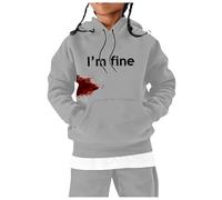 Kid Halloween Outfit Girls Winter Fashion Hoodie Festive Printed Long Sleeve Casual Coat Comfortable Solid Color Hoodless Sweatshirt for Children (Grey, 8-10 Years)