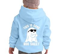 Kid Halloween Outfit Halloween Girls Hoodie Cute Graphic Long Sleeve Pullover Soft Sweatshirt Warm Kids Top Clothes for Autumn Winter Season (Sky Blue, 4-5 Years)