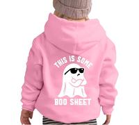 Kid Halloween Outfit Halloween Girls Hoodie Cute Graphic Long Sleeve Pullover Soft Sweatshirt Warm Kids Top Clothes for Autumn Winter Season (4-5 Years) Pink
