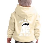 Kid Halloween Outfit Halloween Girls Hoodie Cute Graphic Long Sleeve Pullover Soft Sweatshirt Warm Kids Top Clothes for Autumn Winter Season (Beige, 4-5 Years)