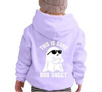 Kid Halloween Outfit Halloween Girls Hoodie Cute Graphic Long Sleeve Pullover Soft Sweatshirt Warm Kids Top Clothes for Autumn Winter Season (Purple, 4-5 Years)