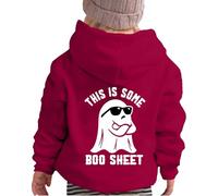 Kid Halloween Outfit Halloween Girls Hoodie Cute Graphic Long Sleeve Pullover Soft Sweatshirt Warm Kids Top Clothes for Autumn Winter Season (Red, 4-5 Years)