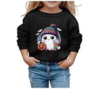 Kid Halloween Outfit Hoodie for Girls Crop Top Children Fashion Halloween Cute Printed Crew Neck Hoodless Long Sleeve Sweatshirt We Need Leaders Hoodie (Black, 3-4 Years)