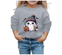 Kid Halloween Outfit Hoodie for Girls Crop Top Children Fashion Halloween Cute Printed Crew Neck Hoodless Long Sleeve Sweatshirt We Need Leaders Hoodie (Grey, 4-5 Years)
