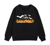 Kid Halloween Outfit Hoodie Zip up Toddler Halloween Girls Sweatshirt Fall and Winter Children's Warm Tops Cozy Letter Bat Patterns Toddler Fleece Pullover Girl (Black, 11-12 Years)