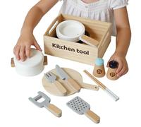 Kid Kitchen Set - Wooden Pretend Cooking Game | Childrens Kitchen Playset - for Boys Girls Birthday Christmas New Year Easter Home Indoor Role Play