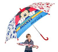 Kid Licensing Umbrella 46 cm Auto Mickey, Youth Unisex, Multicoloured (Multicoloured), One Size