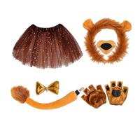 Kid Lion Costume Halloween Headband Gloves Tail Nose Bowtie