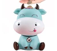 Kid Money Bank - Animal Cow Coin Jar, Decorative Savings Organizer, Cute Currency Storage Container, Fun Financial Habit Builder | Bedroom Desk Display Encouraging Kids Saving Routine Learning Respons
