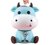 Kid Money Bank - Animal Cow Coin Jar, Decorative Savings Organizer, Cute Currency Storage Container, Fun Financial Habit Builder | Bedroom Desk Display Encouraging Kids Saving Routine Learning Respons