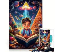 Kid Reading A Book Puzzles for Teenagers 1000 Pieces Logic Build Anxiety Relief Fun Challenge Art Display (38x52cm)