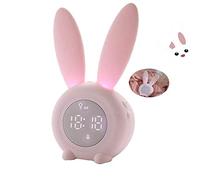 Kid’s Alarm Clock, Digital Alarm Clock for Kids, Wake Up Light,Cute Rabbit Children Alarm Clock for Bedrooms Boys Girls, Creative Children's Sleep Training clock with Timed Night Light (pink)
