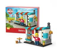 Kid’s Bricks Bakery Building Set - 99-Piece Creative Construction Toy for Kids Ages 5+ - Fun Pretend Play Bakery Shop with Mini Figures - Educational Building Blocks for Boys & Girls