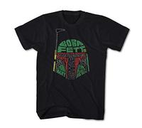 Kid ´S T-Shirt Boba Fett Text Type Helmet Star Movie Wars Cinema - Black, 152/164