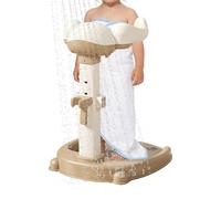 Kid Shower Stand - Shower Stand Support, Adjustable Hands-Frree Bath Seat, Anti-Slip Kid Standing Holder for Boys Girls Home Tub Apartment Travel Hotel