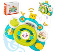 Kid Steering Wheel Toy Pretend Play with Music Driving Educational Baby Musical Toys with Sound Light and Music Roleplay Learning Sensory Toy for Boy Girl 12 Months+