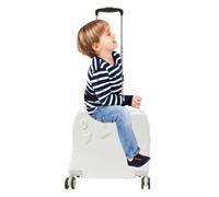 Kid Suitcases with Wheels Adjustable Handle Cute Portable | Elephant-Shaped for Little Kids Boys Girls Portable Travel Carry On Luggage Suitcase White