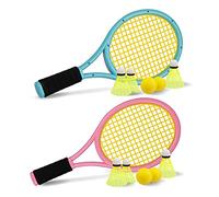 Kid Tennis Racket with Bag,Plastic Racquet Include 4 Foam Ball,6 Badminton shuttlecocks for Children (Over 3 Years Old),Toddler Outdoor/Indoor Sport Play