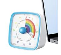 Kid Timer Visual Countdown - Timer Manager Clock, Small Countdown Timer | 60 Minute Desk Countdown Timer with Rainbow Pattern Design, Silent Study Timer Clock for Kid Adult Classroom, 8.8x8.8x5.4cm