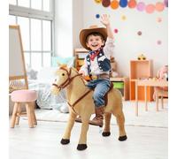 HOMCOM Children Standing Horse Plush Soft Ride On Toy Pony Kids Cuddly Game Play