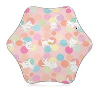 Kid Umbrella, Windproof Reflective Umbrella for Rain, Stick Umbrellas for School, Travel, Outdoor Activities, Pastel Colored Polka Dots