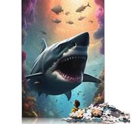 Kid Versus Shark Jigsaw Puzzles Puzzle for Adults Kids. 1000 Pieces Impossible Challenge Toy Educational Game Home Decoration for Adults& Kids Age 14 Years Up 1000pcs (75x50cm)