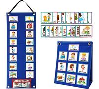Kid Visual Timetable Routine Chart Planner with 70 Pieces Schedule Cards, Now and Next Board Magnetic Children Learning Aid Tool for Home & School