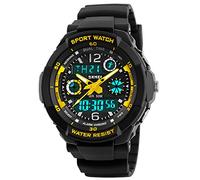 Kid Watch Multi Function Digital LED Sport 50M Waterproof Electronic Analog Quartz Watches for Boy Girl Children Gift Yellow