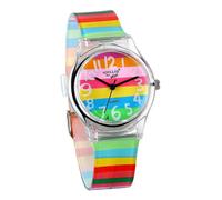 Kid Watches For Ages 6-16 Children Little Girls Quartz Watch Cute Colorful Rainbow First Time Teacher Easy Read Wrist Watches