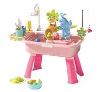 Kid Water Table - Kids Water Tables for Outside - 4-in-1 Sink Toy with Electric Faucet Educational Pretend Play for Backyard Playhouse Pool Travel Garden Camping Girls Boys Birthday Park School Daycar