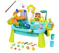 Kid Water Table | Sand and Water Toy Set with Electric Pump | Educational Pretend Play Fishing Game Sensory Toy for Ages 3-8 Boys Girls Beach Backyard Camping School Daycare Playhouse Park