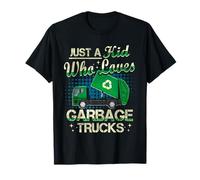 Kid Who Loves Garbage Trucks Rubbish Trash Trucks Lover USA T-Shirt