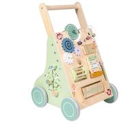 Kid Wooden Walker, Adaptable Height Settings, Wooden Material, Push Toy Stroller, Ba by Walking Aid, Quiet Rolling Design, for Indoor Play Home Learning Classroom Early Development