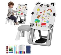 Kid Writing Board,Adjustable Magnetic Whiteboard Toddler Drawing Chalkboard - Foldable Bracket Toddler Art Easel- and- Girls