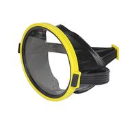 Kid Youth Oval Free Diving Mask Anti-Fog Single Lens Swim Masks Yellow, 14.5x11.5cm