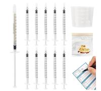 Kid2Kit 50 Sets 1mL Colostrum Syringes with Caps, Colostrum Collector Kit Include 50pcs 1mL Sterile Syringes, 1 Measuring Cup, 5 Storage Bags, 50 Labels