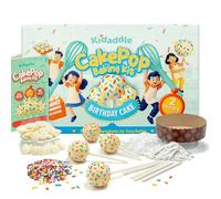 Kidaddle DIY Cake Pop Kit for Kids - Birthday Cake | Kids Baking Kit with Premeasured Ingredients, Decorating Supplies | Made in USA | Certified Kosher | Christmas Kids Gift for Girls & Boys
