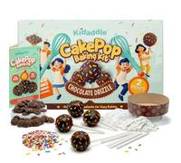 Kidaddle DIY Cake Pop Kit for Kids - Chocolate Drizzle | Kids Baking Kit with Premeasured Ingredients, Decorating Supplies | Made in USA | Certified Kosher | Christmas Kids Gift for Girls & Boys