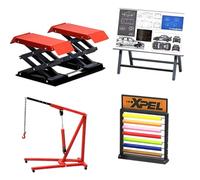 Kidaromo 1:18 Lift and Magazine Rack Model Set, DIY Car Repair Shop & Custom Scene Assembly Kit for Diecast Display, Diorama Building & Collectibles, for Car Fans