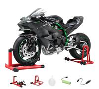 Kidaromo 1/6 Alloy Diecast Motorcycle Model, Realistic Simulation Motorbike with Ignition, Lights, Engine Sound & Dual Smoke Effects, Collectible Motorcycle Racing Gift for Adults (Carbon Fiber)