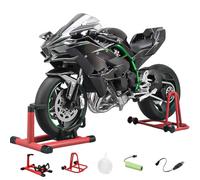 Kidaromo 1/6 Alloy Diecast Motorcycle Model, Realistic Simulation Motorbike with Ignition, Lights, Engine Sound & Dual Smoke Effects, Collectible Motorcycle Racing Gift for Adults (Black)