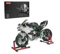 Kidaromo 1/6 H2 Alloy Diecast Motorcycle Model, Realistic Simulation Motorbike with Ignition, Lights, Engine Sound & Smoke Effects, Collectible Motorcycle Racing Gift for Adults
