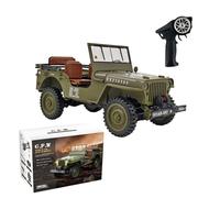 Kidaromo RC Car Off-Road Truck, 1/14 Willys RC Military Off-Road Truck with Sound & Lights, Dual-Speed, Strong Motor & Anti-Skid Tires, 2.4G 4WD Crawler Vehicle, Gift for Model Car Lovers-RTR